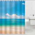 Sky free Sea beach 100% polyester waterproof shower curtain